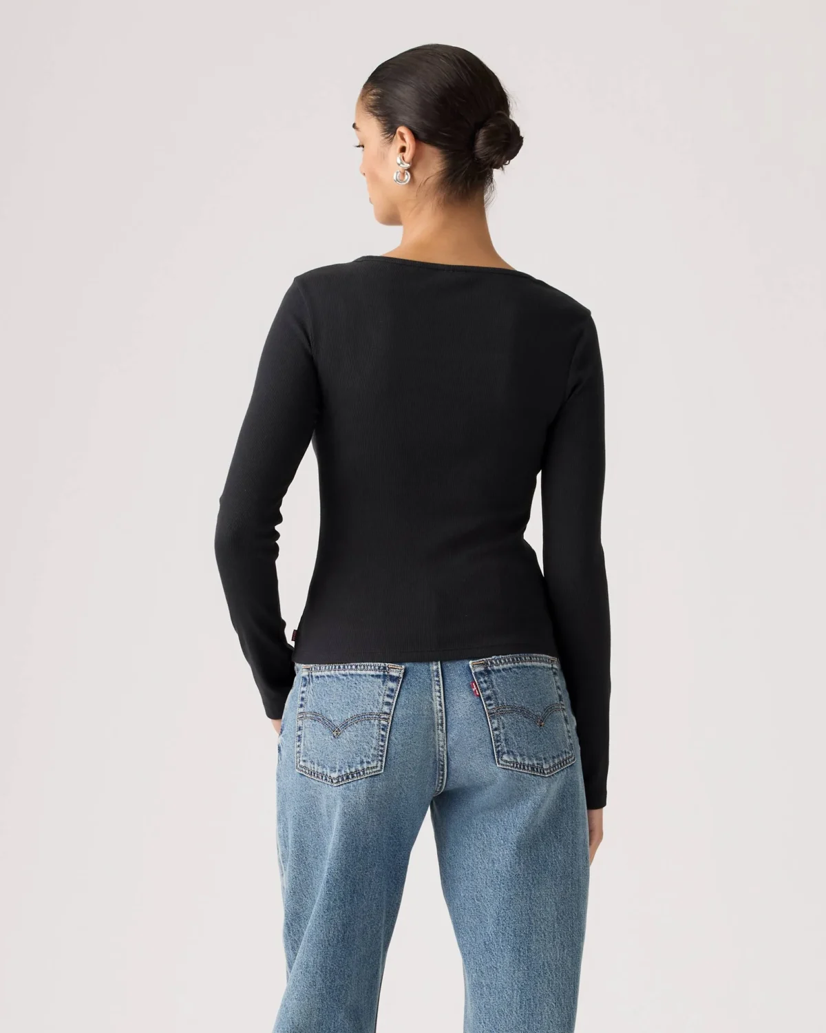 Levi’s Essential Square Neck Long Sleeve Tee Γυναικείο Μπλουζάκι Slim Fit Rib Knit