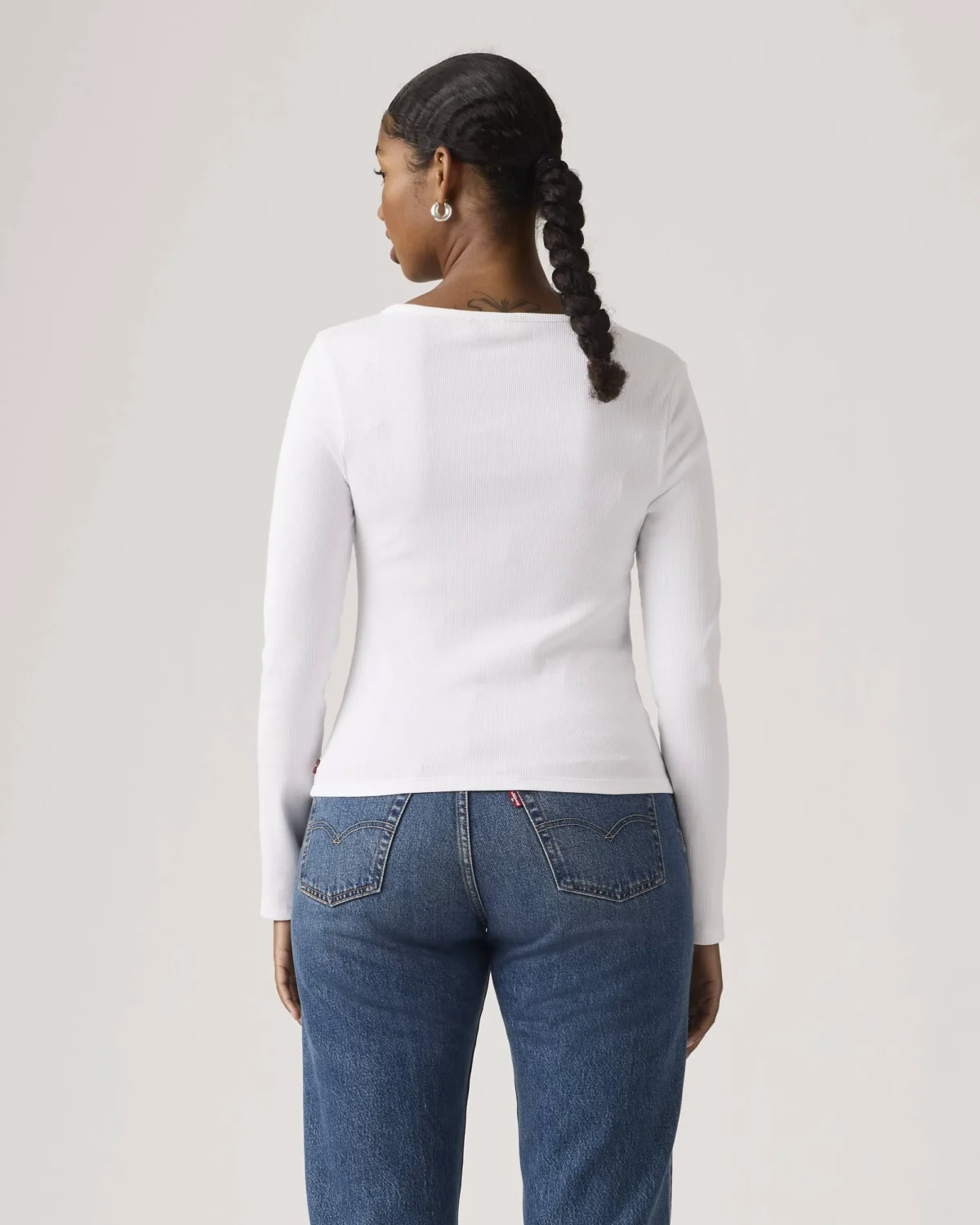Levi’s Essential Square Neck Long Sleeve Tee Γυναικείο Μπλουζάκι Slim Fit Rib Knit