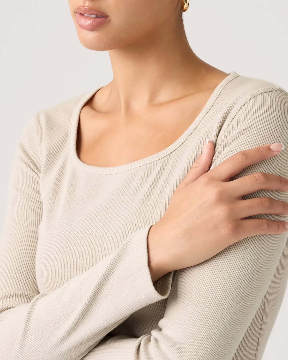 Levi’s Essential Square Neck Long Sleeve Tee Γυναικείο Μπλουζάκι Slim Fit Rib Knit