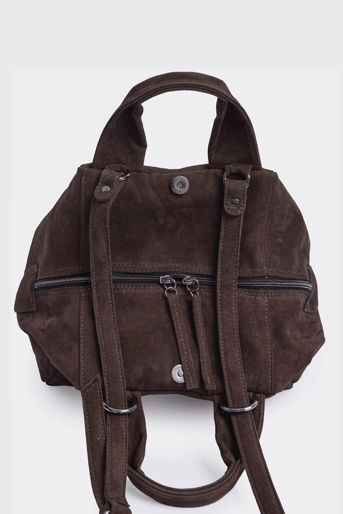 EA Bags Bubble Bag Suede Τσάντα Ώμου Με Φερμουάρ Και Ρυθμιζόμενο Λουράκι