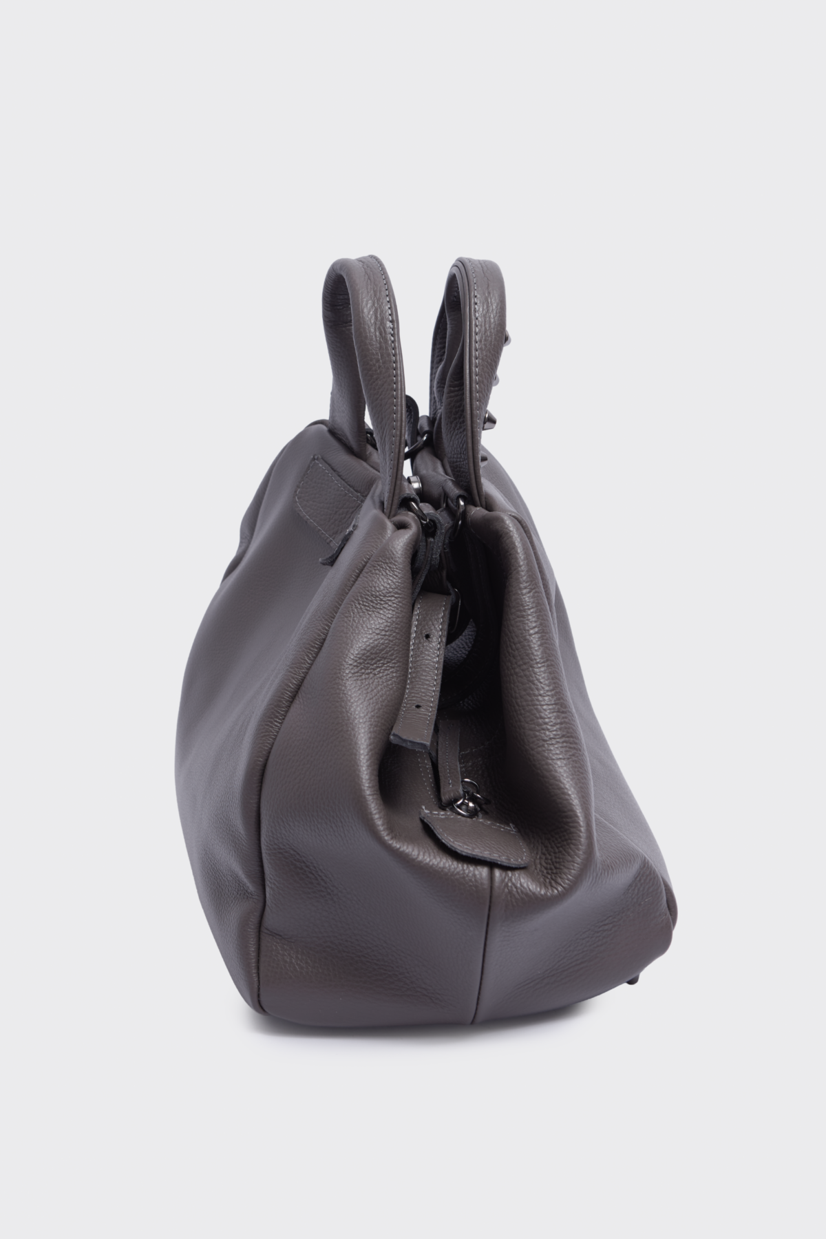 bubble-dermatines-GREY-COGNAC-2.png EA Bags Bubble Bag Τσάντα Ώμου Με Φερμουάρ Και Ρυθμιζόμενο Λουράκι