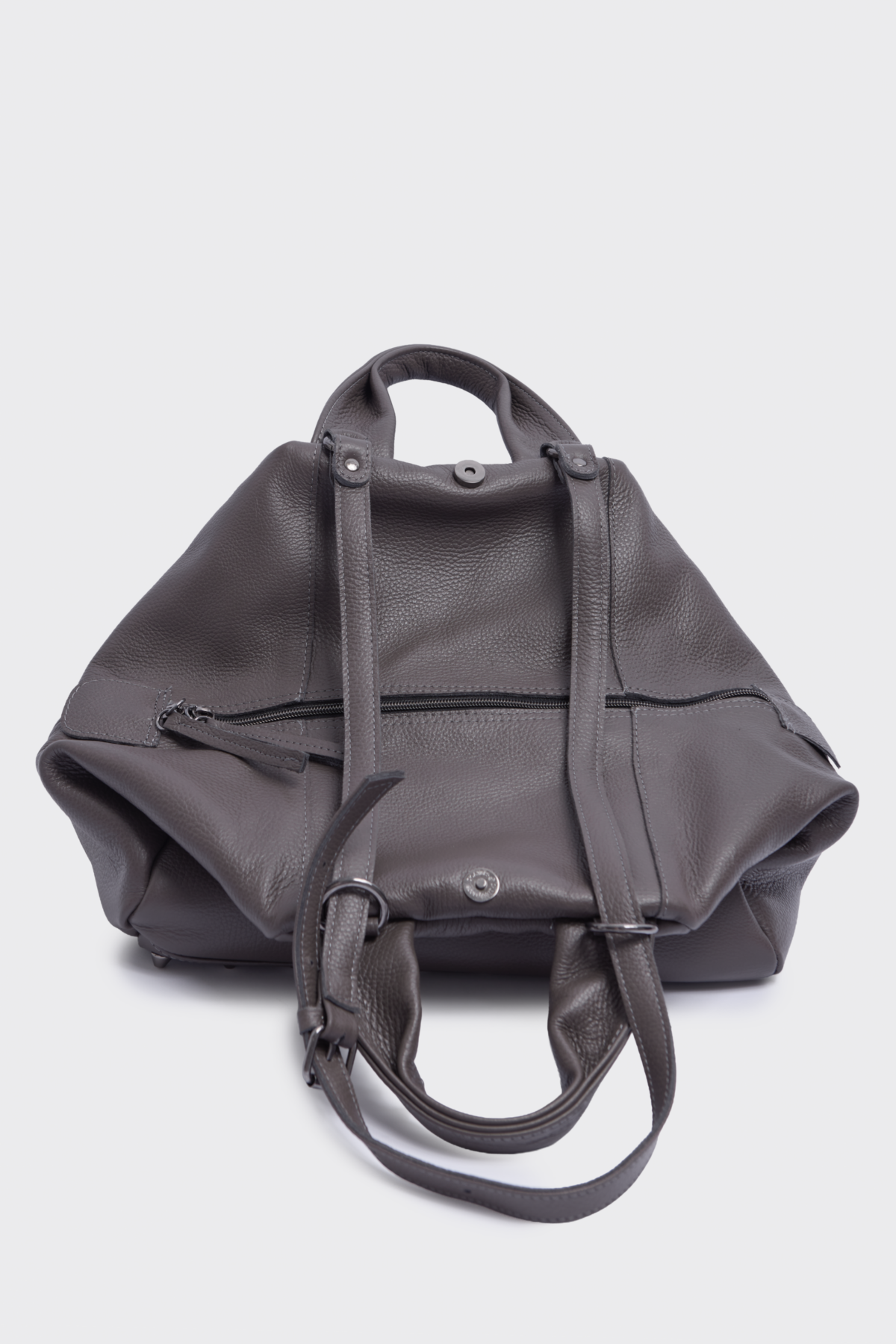 bubble-dermatines-GREY-COGNAC-6.png EA Bags Bubble Bag Τσάντα Ώμου Με Φερμουάρ Και Ρυθμιζόμενο Λουράκι