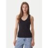 DKNY Top DJ6T1730 Γυναικείο Τοπ Slim Fit με V Λαιμόκοψη και Διακοσμητικές Λεπτομέρειες
