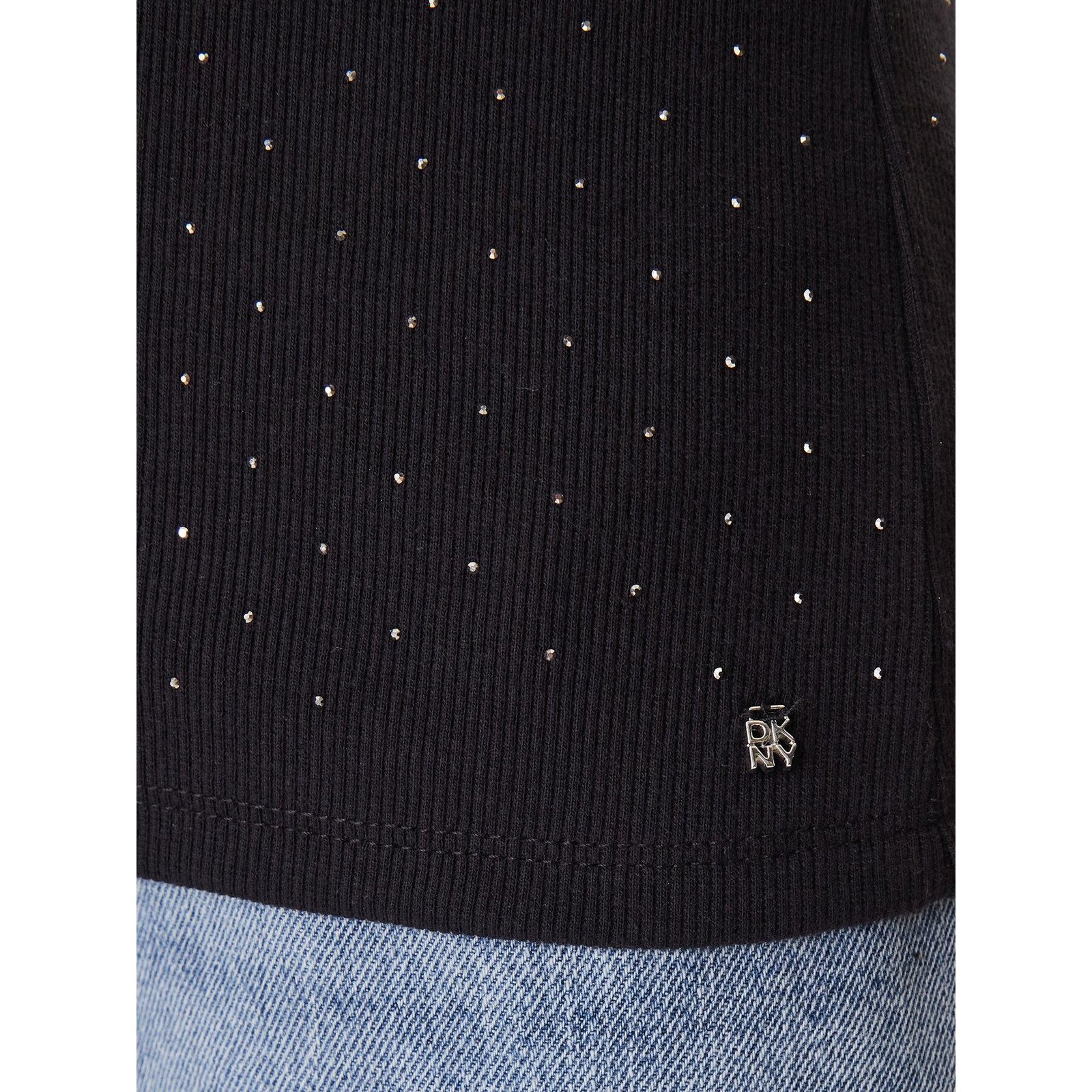 DKNY Top DJ6T1730 Γυναικείο Τοπ Slim Fit με V Λαιμόκοψη και Διακοσμητικές Λεπτομέρειες