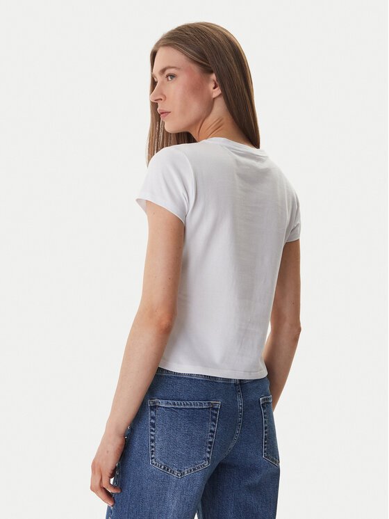 dkny-t-shirt-dj6t1740-leuko-regular-fit-0000306078222 (3) DKNY T Shirt Γυναικείο Regular Fit με Print και Στρας από Βαμβάκι