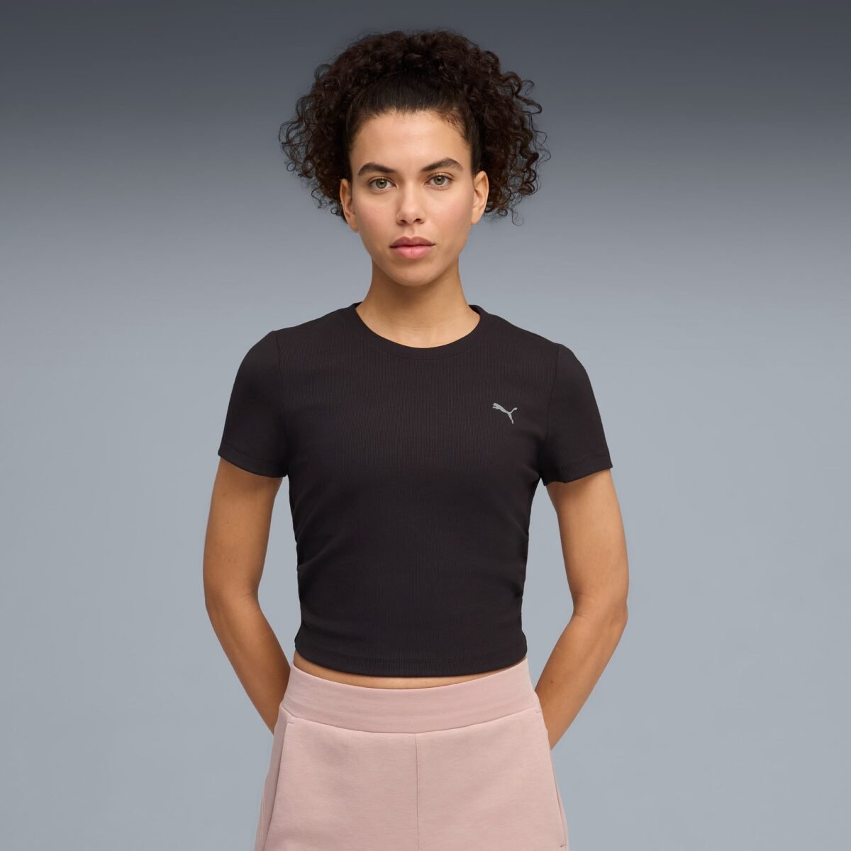 PUMA Γυναικείο T-Shirt CLOUDSPUN Ribbed Slim Training με Μαλακό Rib Ύφασμα