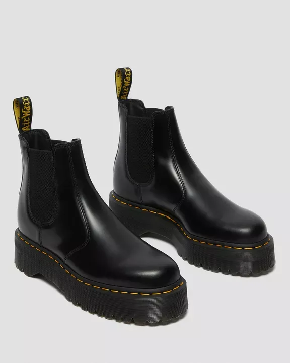 Dr. Martens Unisex Chelsea Μποτάκια 2976 Quad Smooth Leather Platform