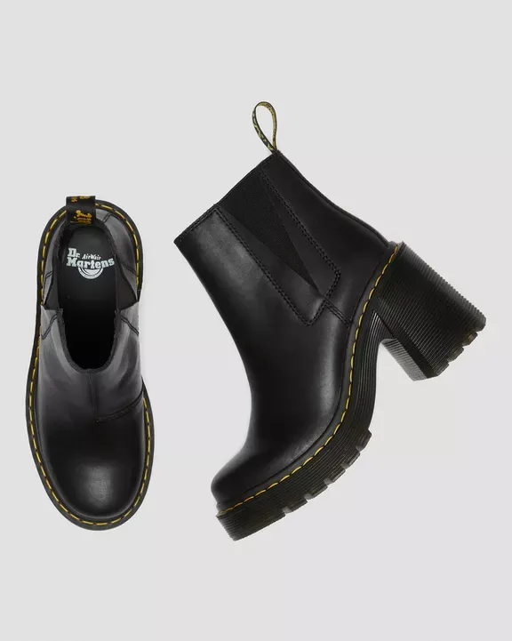 26440001 (1) Dr. Martens Γυναικεία Chelsea Μποτάκια Spence Leather Flared Heel