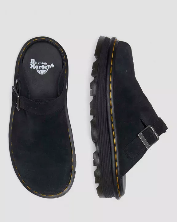 Dr. Martens Γυναικεία Mules Zebzag Suede Slingback Platform Μαύρα