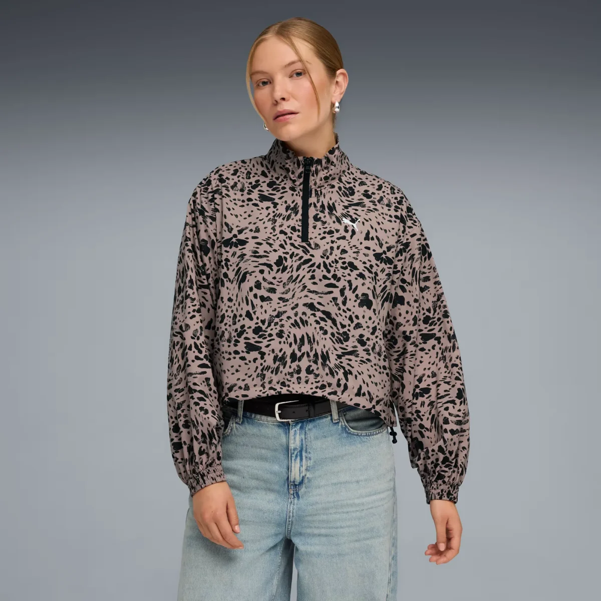 Puma Γυναικείο Jacket Essentials Animal Print Half Zip