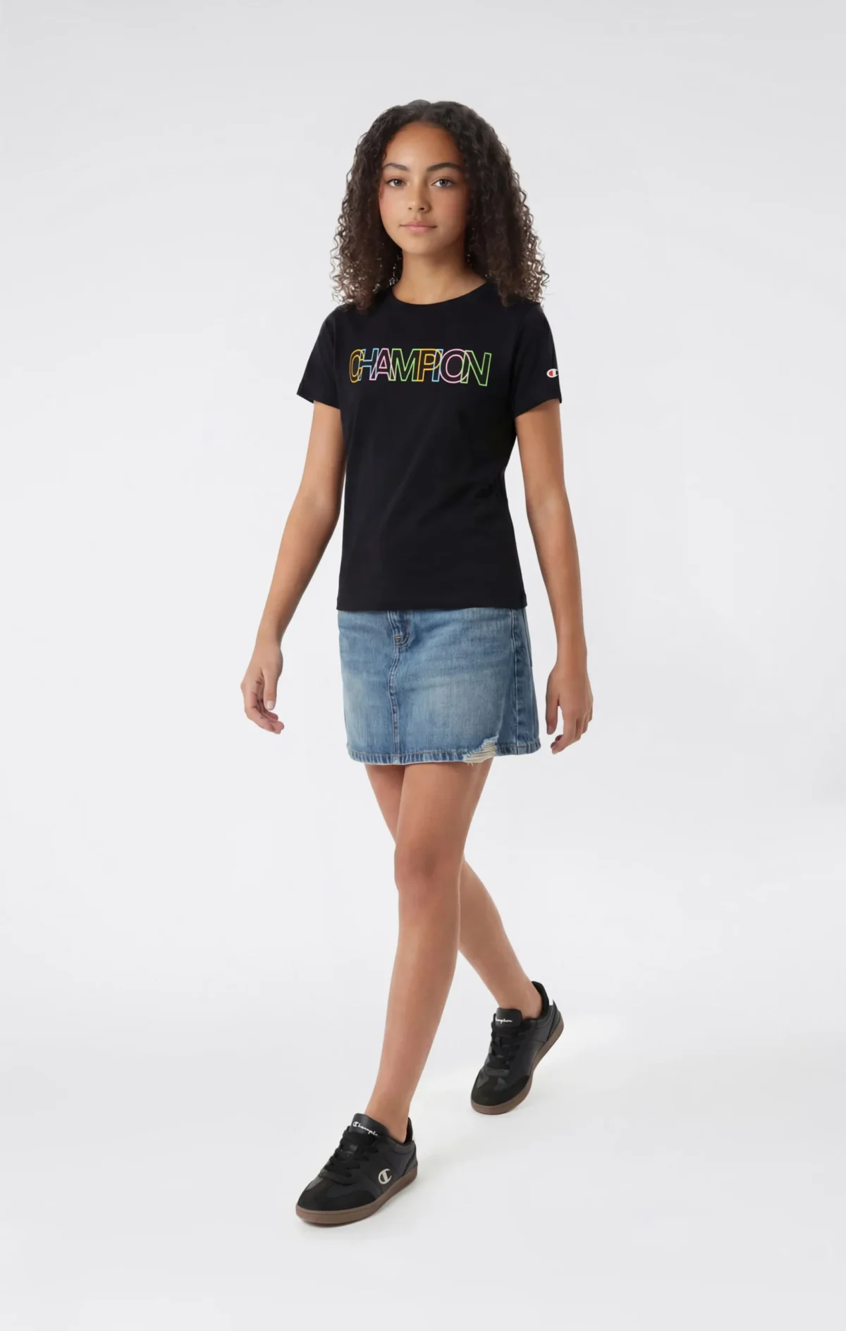CHPEU_405387_KK002_Full_Front_201680ba-8f45-479f-93b3-d3fee5ff8cb1 Champion Παιδικό T-Shirt Κοντομάνικο Μαύρο