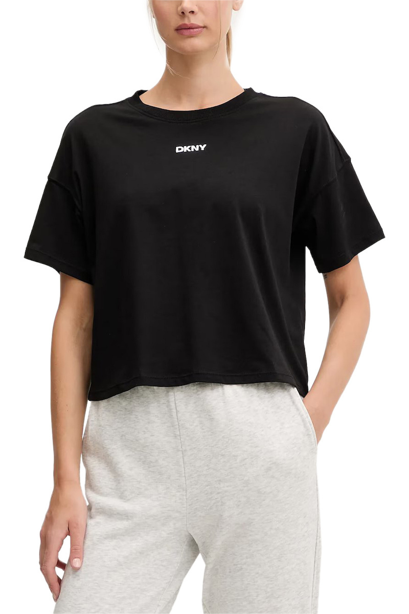 20260109161835_dkny_logo_gynaikeio_t_shirt_black_dp6t1662_blk DKNY Γυναικείο T-Shirt Κοντομάνικο