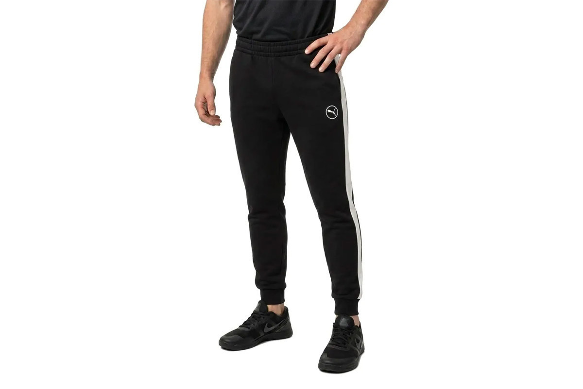 20260730122548_puma_essentials_panteloni_formas_mayro_694488_51 PUMA Ανδρικό Παντελόνι Φόρμας ESS ELEVATED Sweatpants FL cl Σκούρο Καφέ