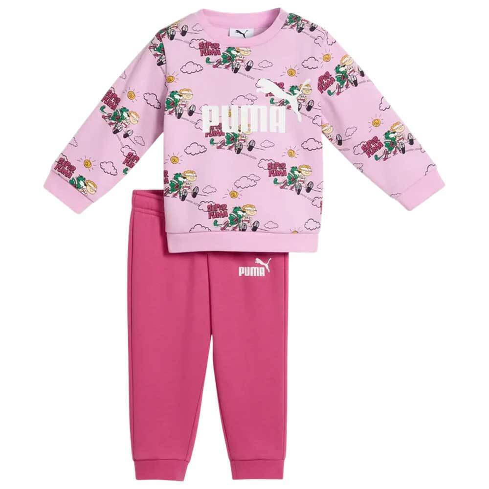 20260803142558_6e728551 PUMA Παιδικό Σετ Φόρμα MINICATS SUPER AOP Crew SET FL INF Λευκό
