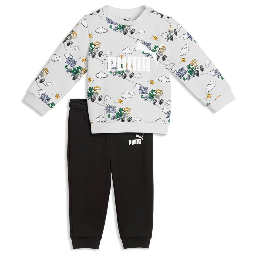 20260803142734_puma_paidiko_set_formas_leyko_minicats_minicats_638107_05 PUMA Παιδικό Σετ Φόρμα MINICATS SUPER AOP Crew SET FL INF Λευκό