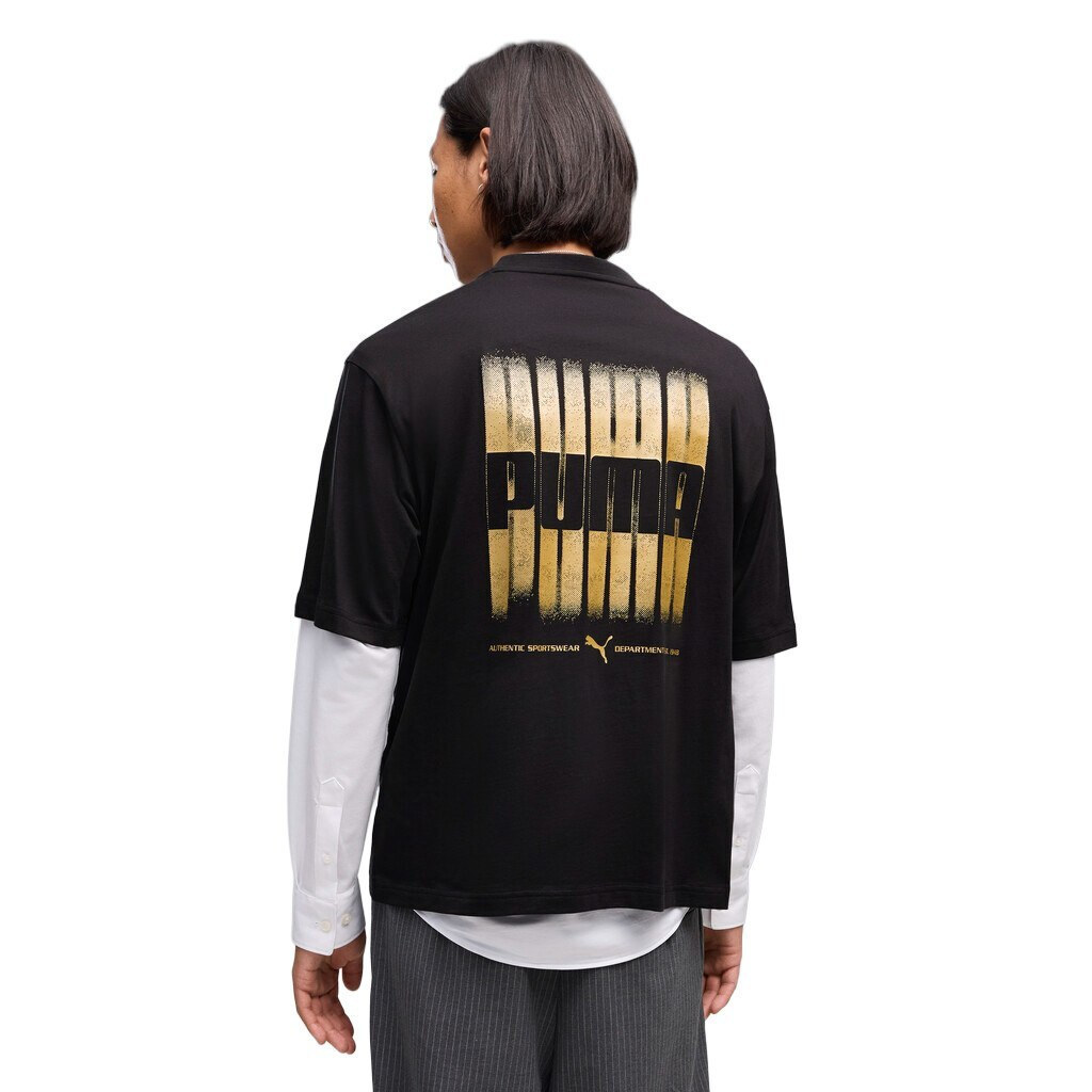 PUMA Ανδρικό T-Shirt Κοντομάνικο GRAPHICS Boxy Foil Tee Μαύρο