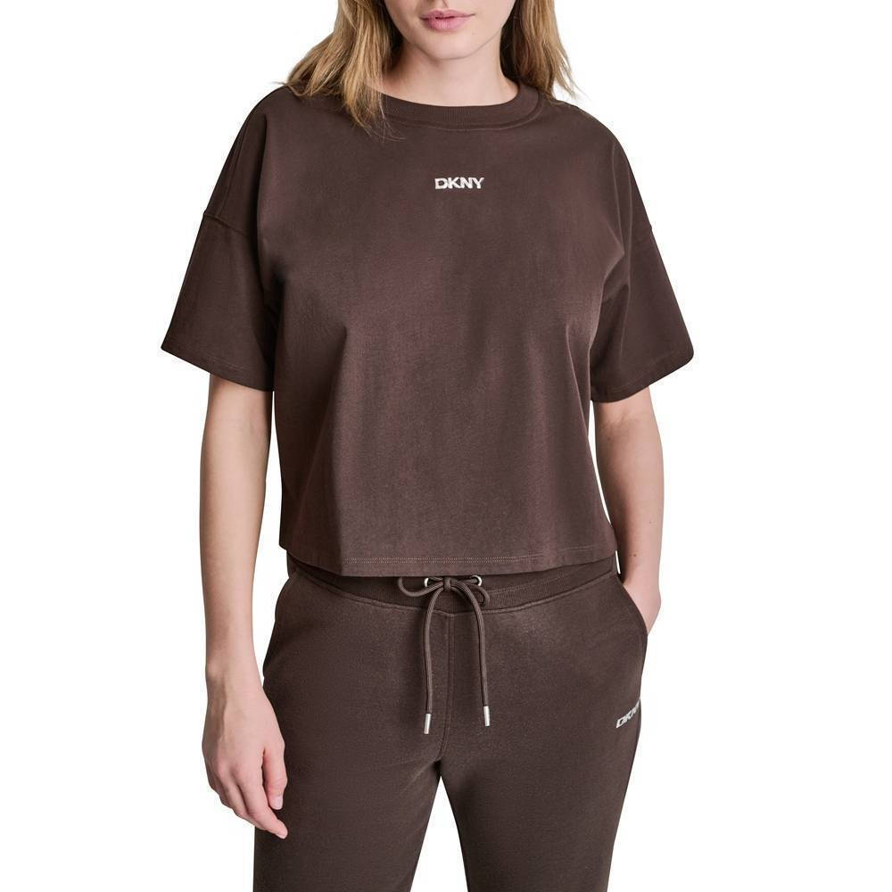 20260812101156_dkny_logo_logo_gynaikeio_t_shirt_espresso_dp6t1662_esp DKNY Γυναικείο T-Shirt Κοντομάνικο