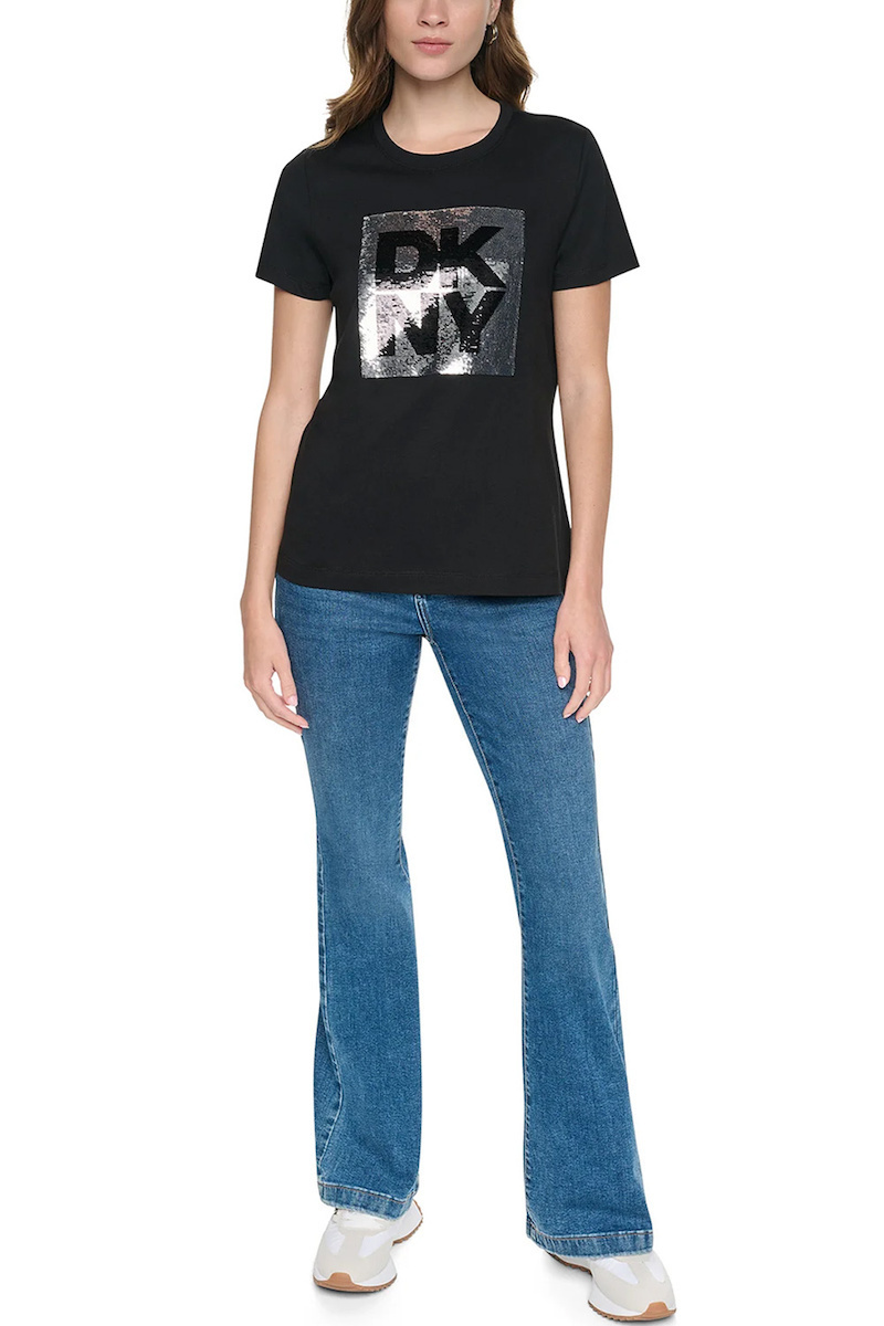 DKNY Γυναικεία Μπλούζα Κοντομάνικη Μαύρο