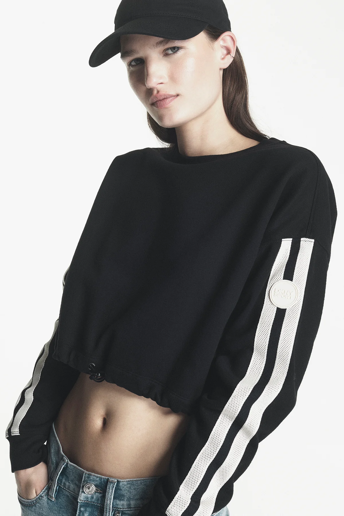 2_DP6T1869_BLK_B DKNY Γυναικείο Φούτερ Μαύρο
