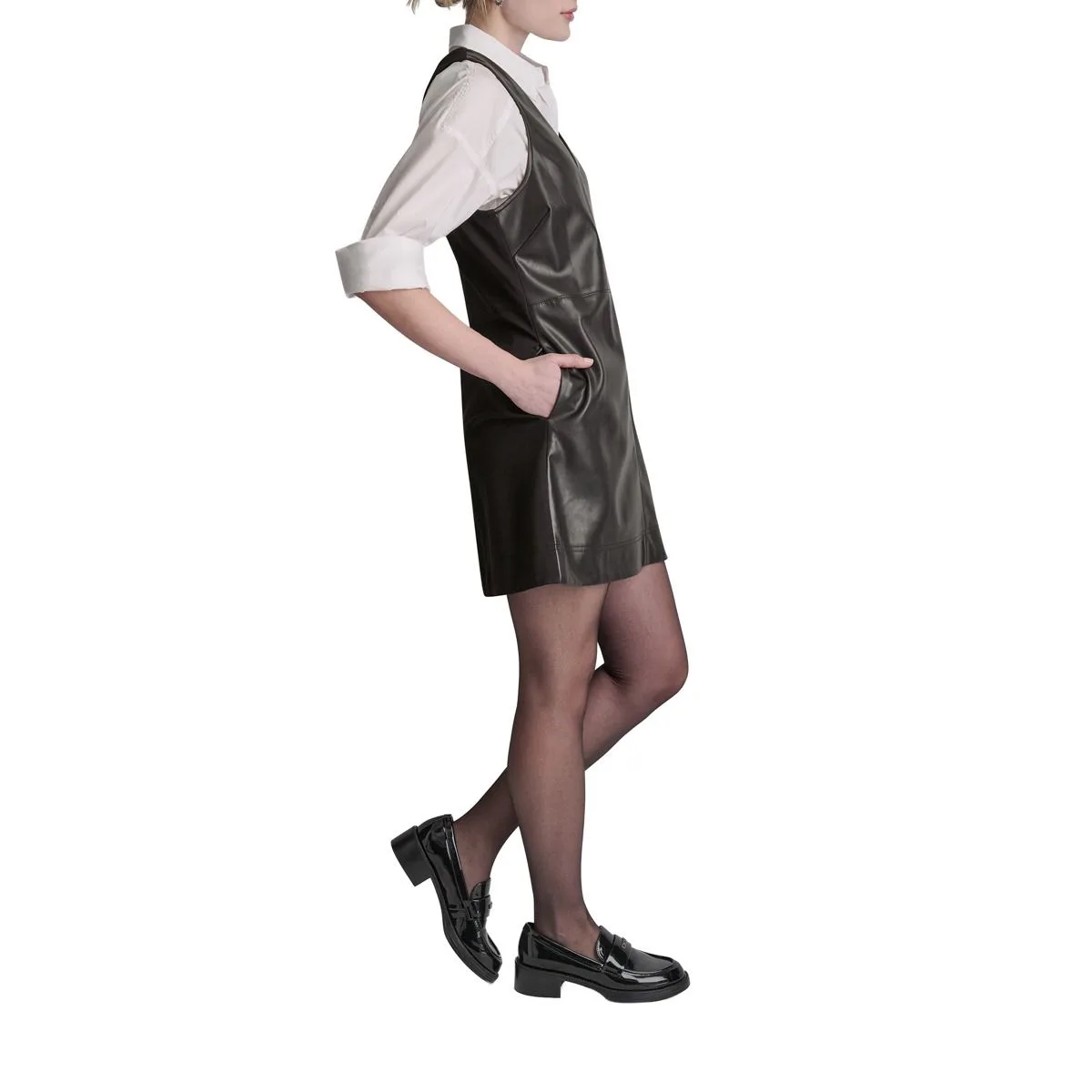 90000312_dj6d9238_blk_720026111.0_0071_02 DKNY Γυναικείο Φόρεμα Αμάνικο Μαύρο