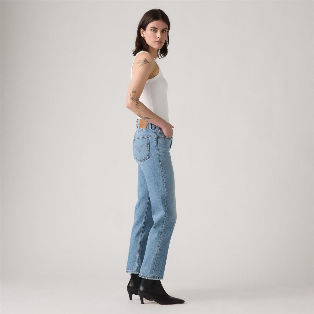 Levi's Γυναικείο Τζιν Παντελόνι 501 CROP MED INDIGO