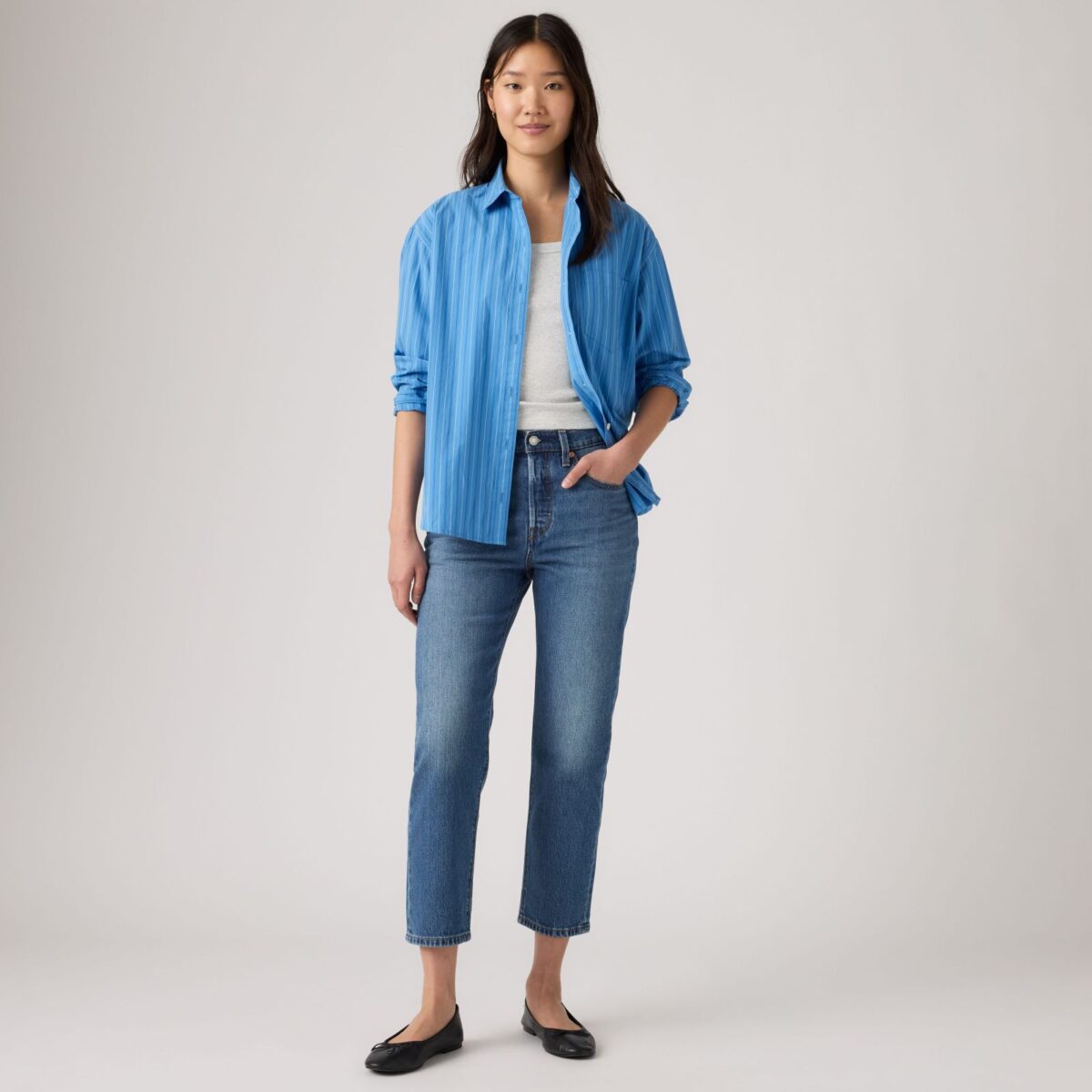 Levi's Γυναικείο Τζιν Παντελόνι 501 CROP MED INDIGO