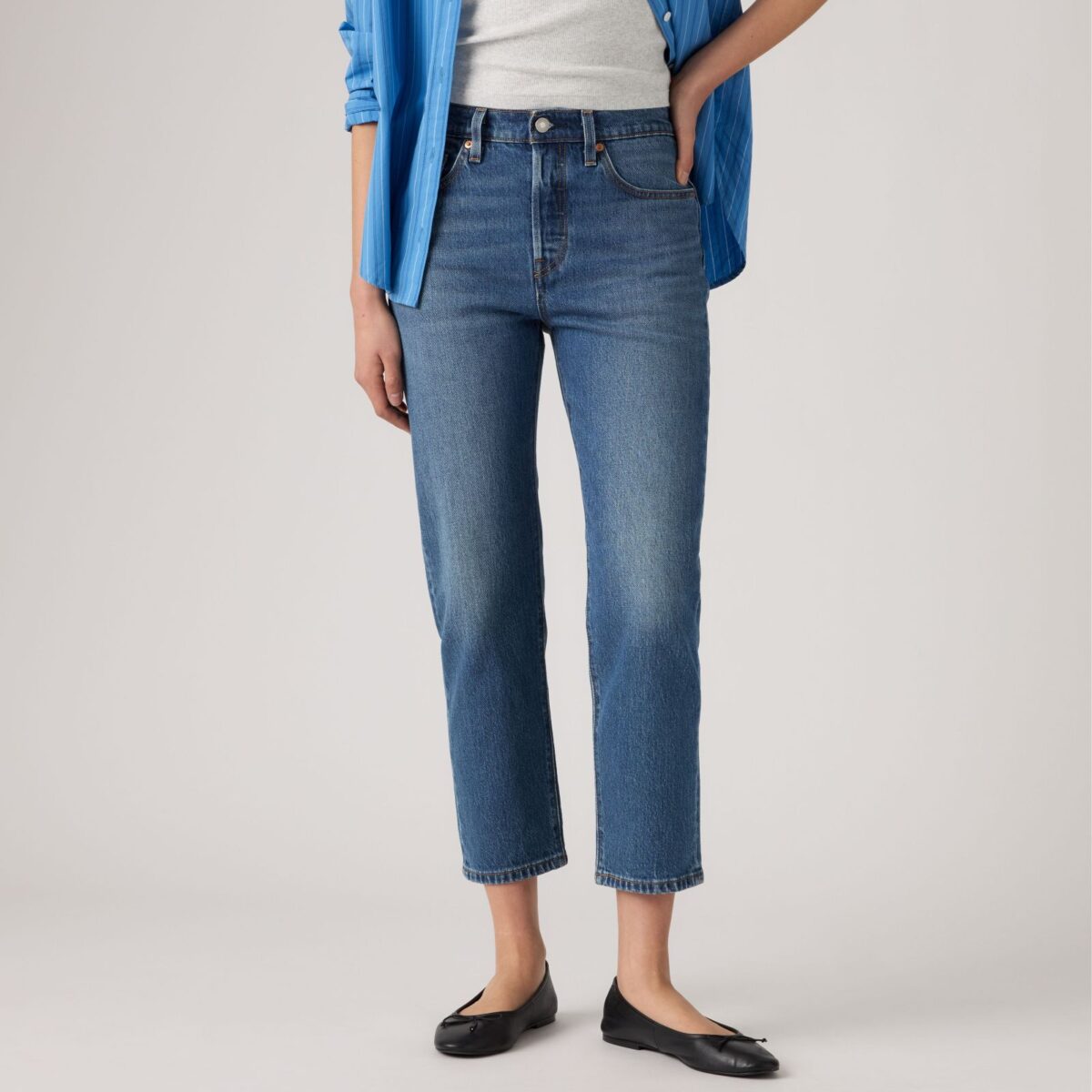 Levi's Γυναικείο Τζιν Παντελόνι 501 CROP MED INDIGO