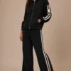 DKNY-SideStripeFullZipHoodieBlack2 DKNY Γυναικεία Ζακέτα Μαύρο