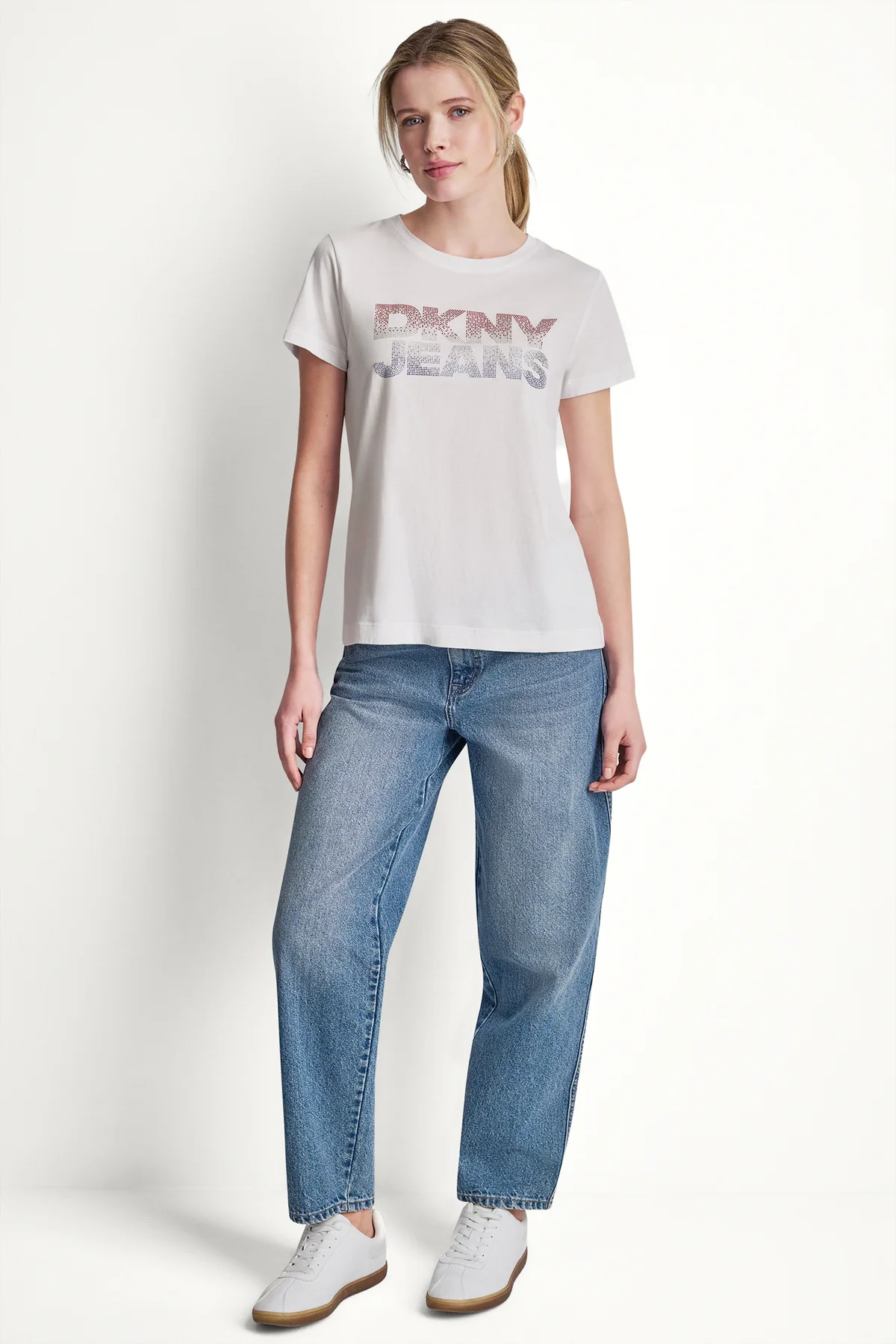 DKNYDJ06326_46_DJ6T1801_FQB_ALT1_713d7ea0-ba05-46ca-bcfd-ed093cf24fff DKNY Γυναικείο T-Shirt Κοντομάνικο Λευκό/Μπλε