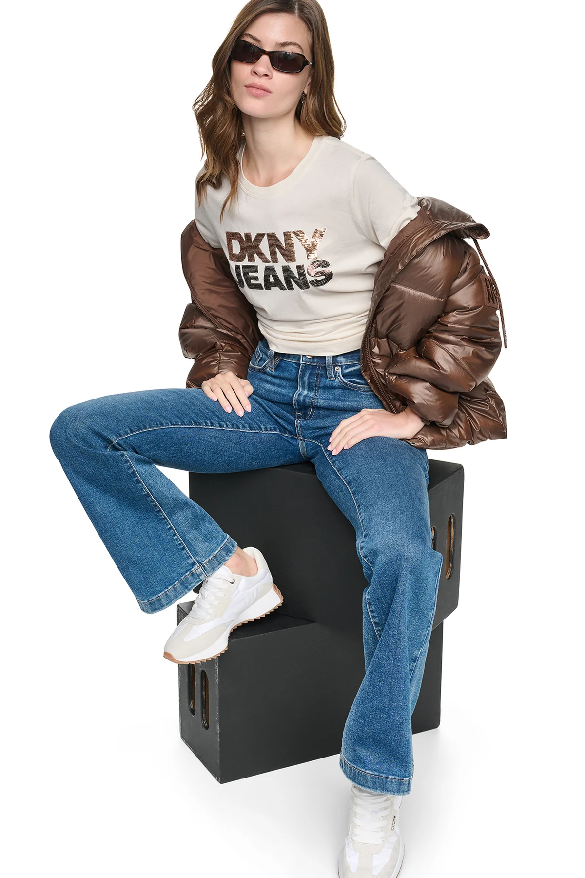 DKNYDJ12526_13a_DJ6T1846_JNO_RETAIL DKNY Γυναικεία Μπλούζα Κοντομάνικη Μαύρο
