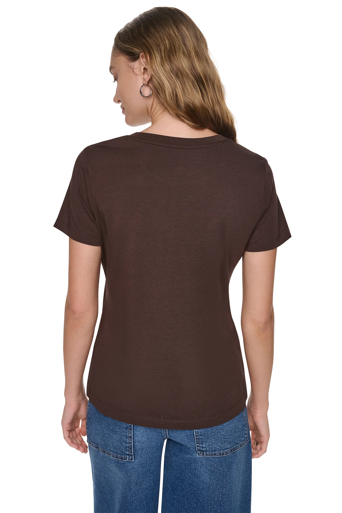 DKNYDJ12526_14_DJ6T1846_QKO_B DKNY Γυναικεία Μπλούζα Κοντομάνικη Μαύρο