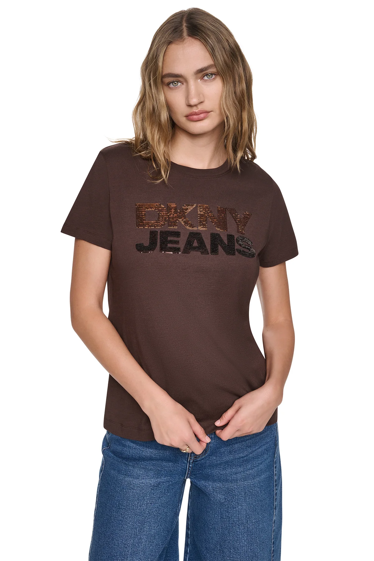 DKNYDJ12526_14_DJ6T1846_QKO_F DKNY Γυναικεία Μπλούζα Κοντομάνικη Μαύρο