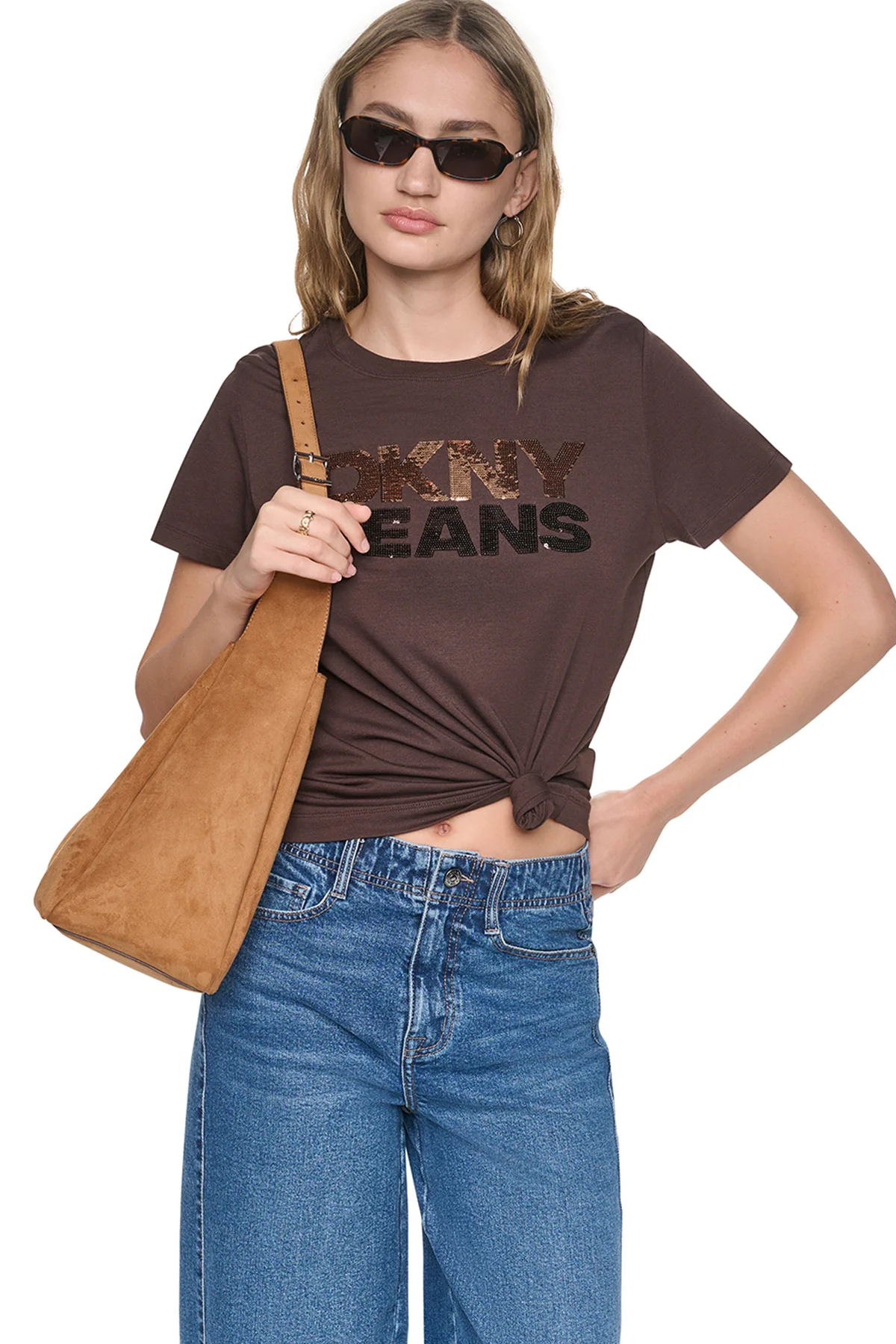 DKNYDJ12526_14a_DJ6T1846_QKO_RETAIL DKNY Γυναικεία Μπλούζα Κοντομάνικη Μαύρο
