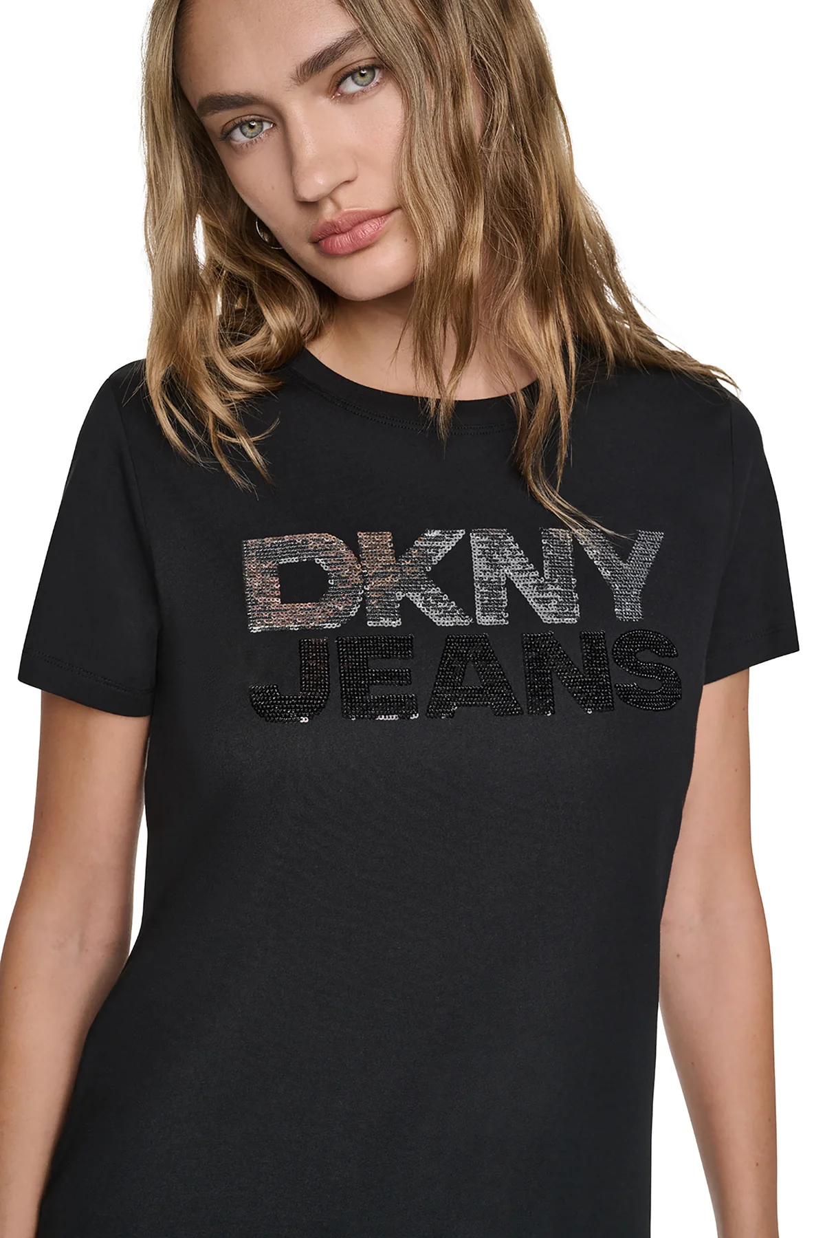 DKNYDJ12526_15_DJ6T1846_BBL_ALT2 DKNY Γυναικεία Μπλούζα Κοντομάνικη Μαύρο