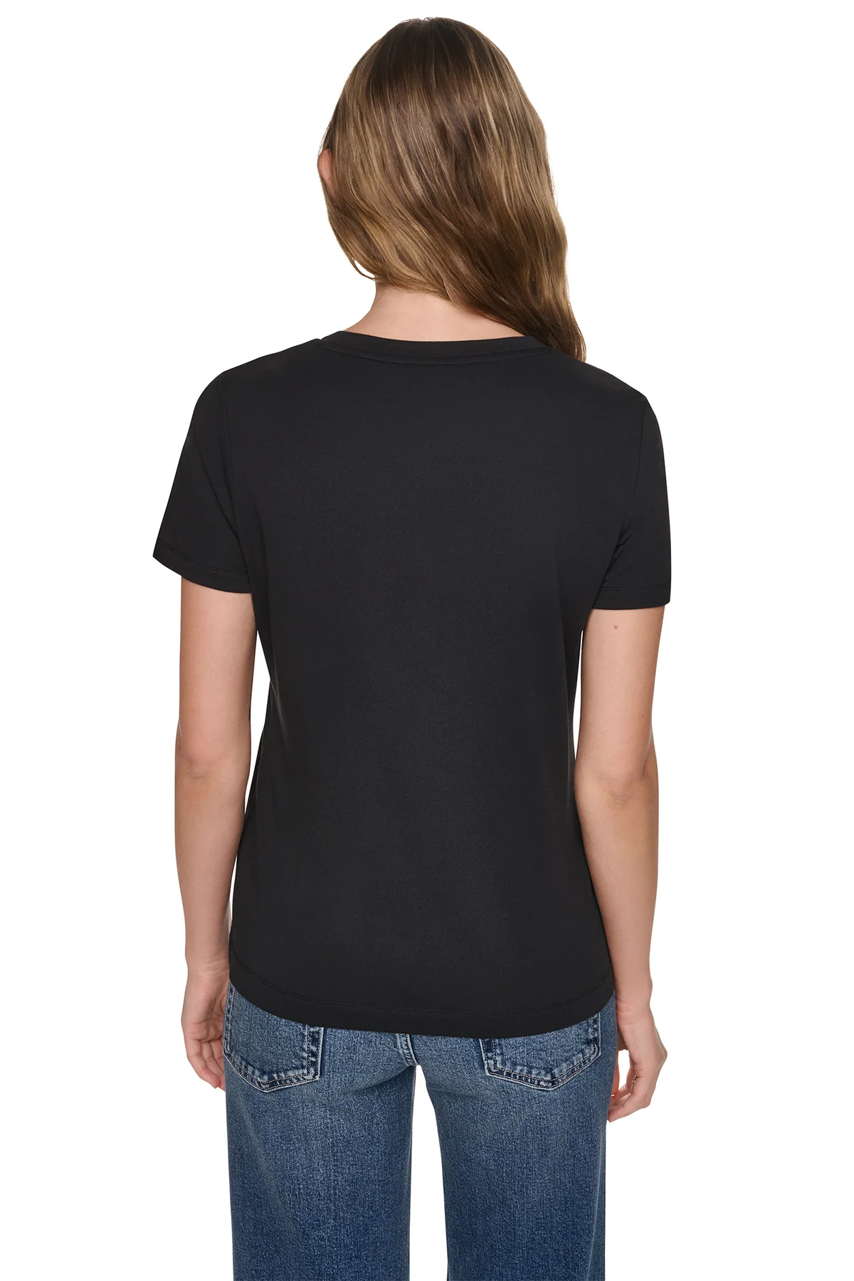 DKNYDJ12526_15_DJ6T1846_BBL_B DKNY Γυναικεία Μπλούζα Κοντομάνικη Μαύρο