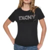 DKNYDJ12526_15_DJ6T1846_BBL_F DKNY Γυναικεία Μπλούζα Κοντομάνικη Μαύρο