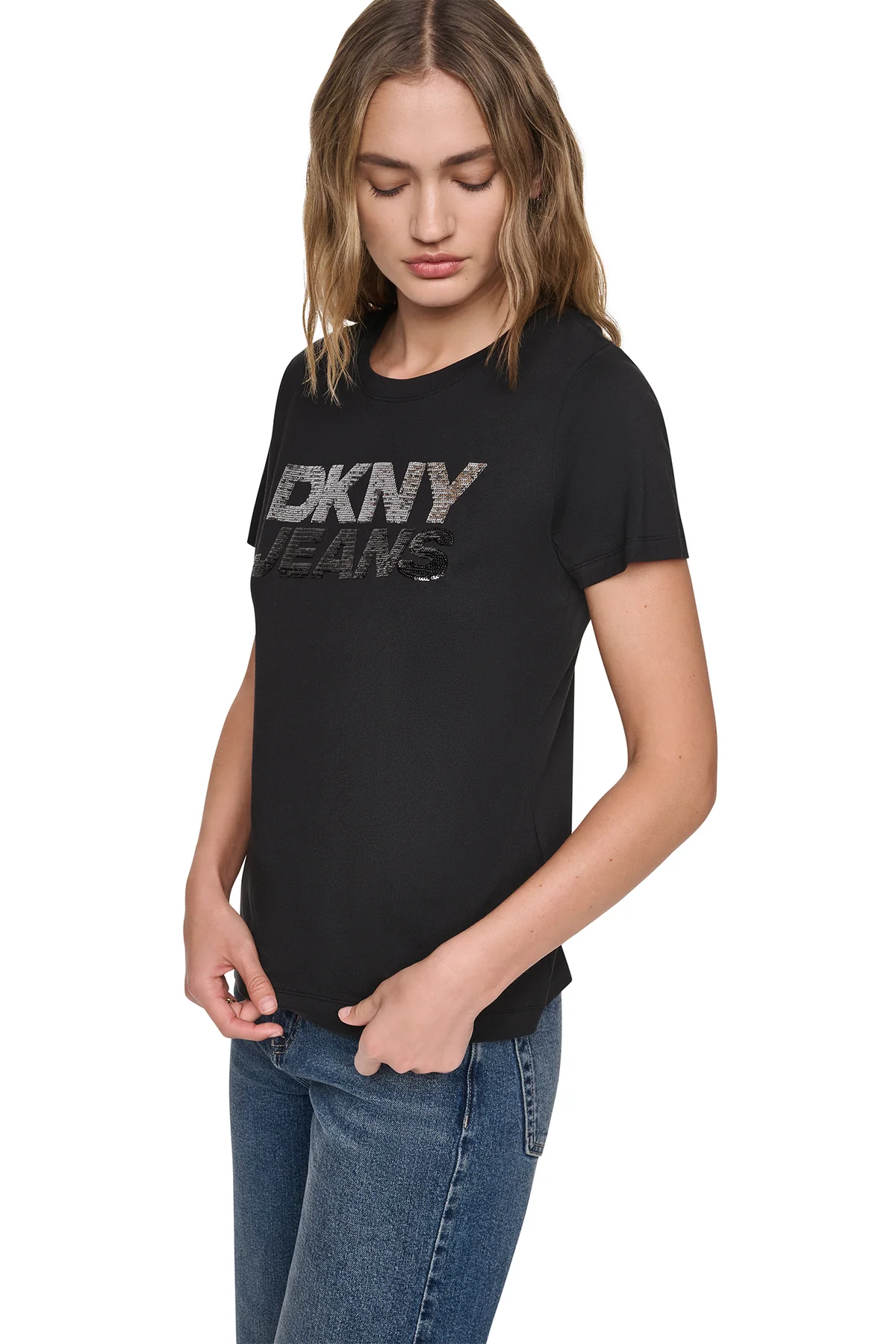 DKNYDJ12526_15_DJ6T1846_BBL_S DKNY Γυναικεία Μπλούζα Κοντομάνικη Μαύρο