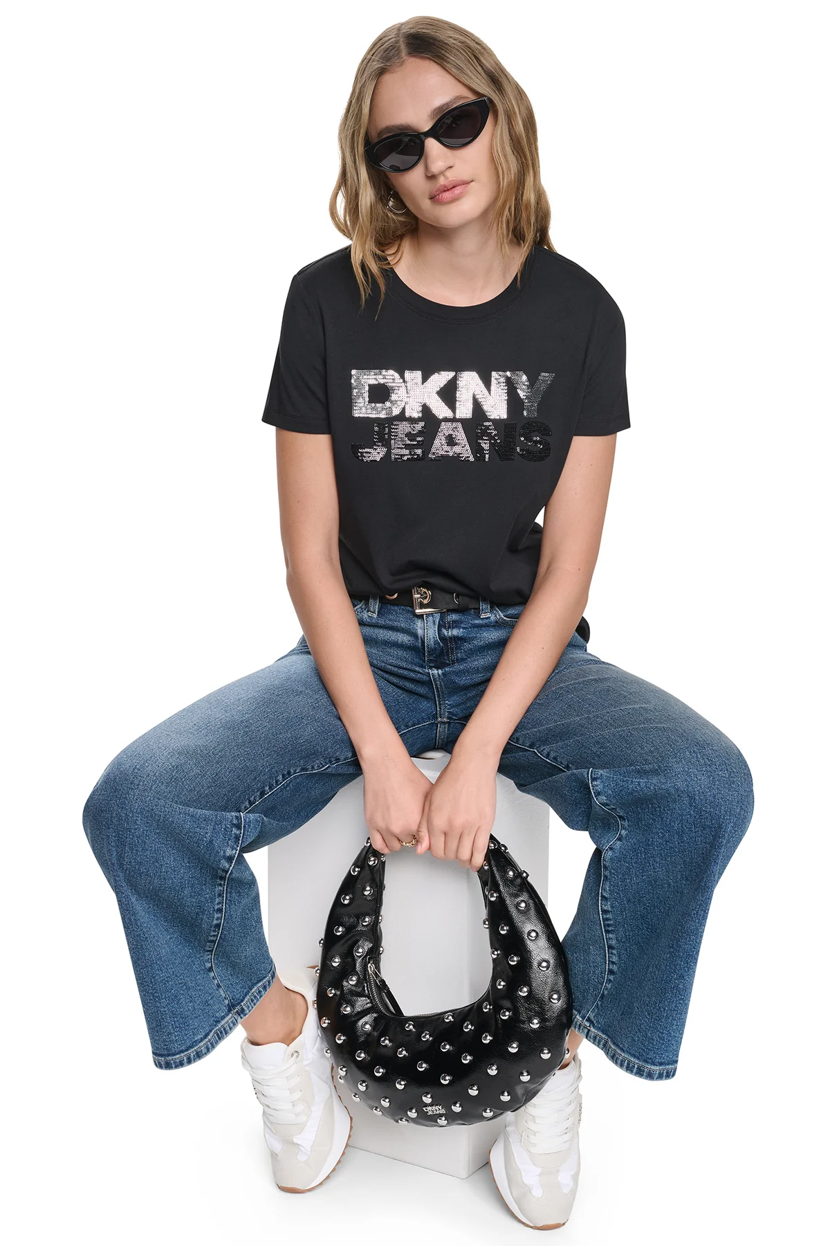 DKNYDJ12526_15a_DJ6T1846_BBL_RETAILb DKNY Γυναικεία Μπλούζα Κοντομάνικη Μαύρο