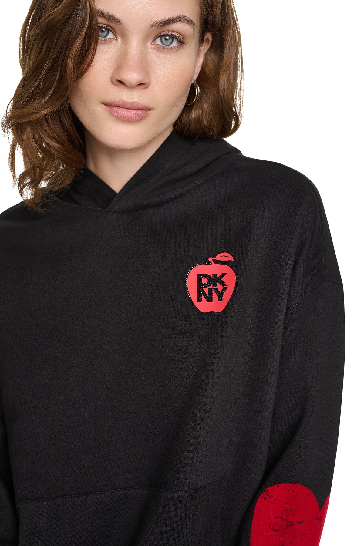 DKNYDJ12726_15_DJ6T1862_BLK_ALT2 DKNY Γυναικείο Φούτερ Με Κουκούλα