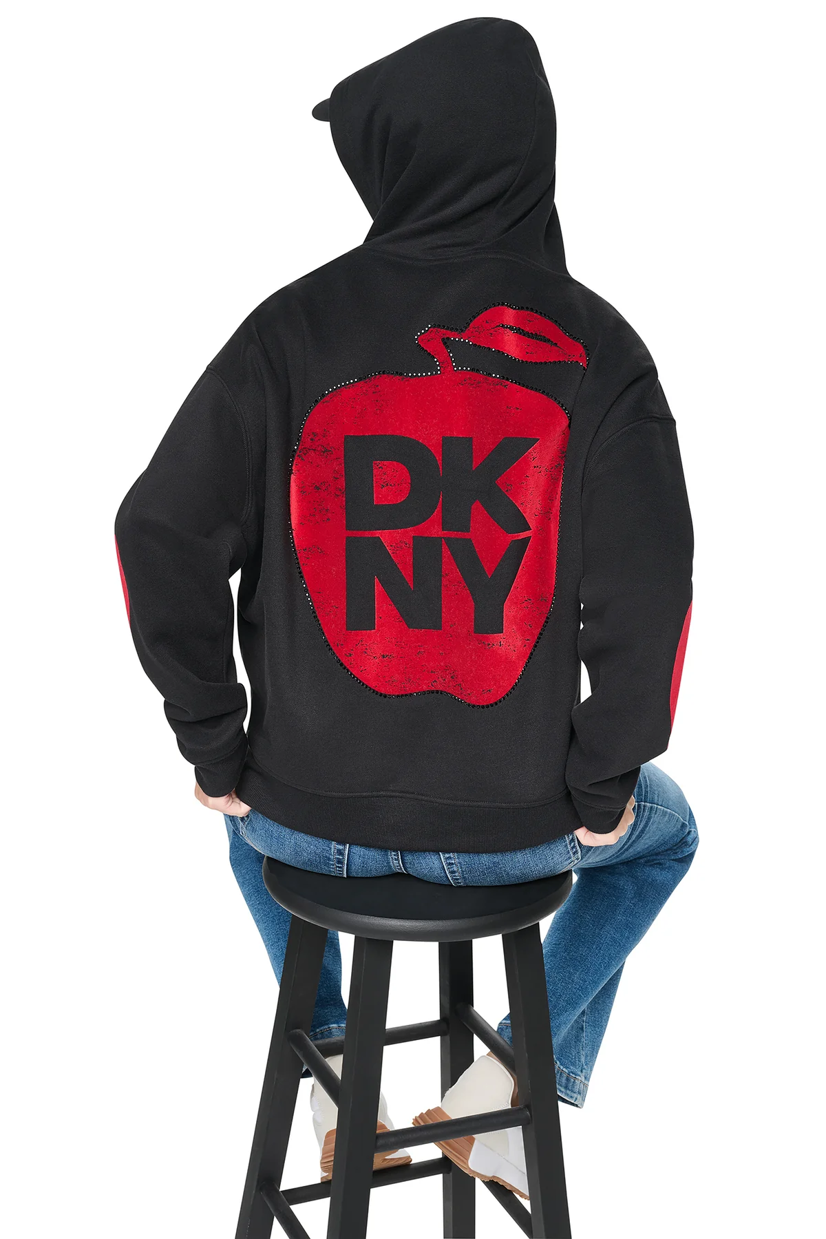 DKNYDJ12726_15_DJ6T1862_BLK_B DKNY Γυναικείο Φούτερ Με Κουκούλα