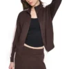 DKNYDP11126_8_DP6J9632_IEV_F DKNY Γυναικεία Ζακέτα Σκούρο Καφέ/Απαλό Ροζ