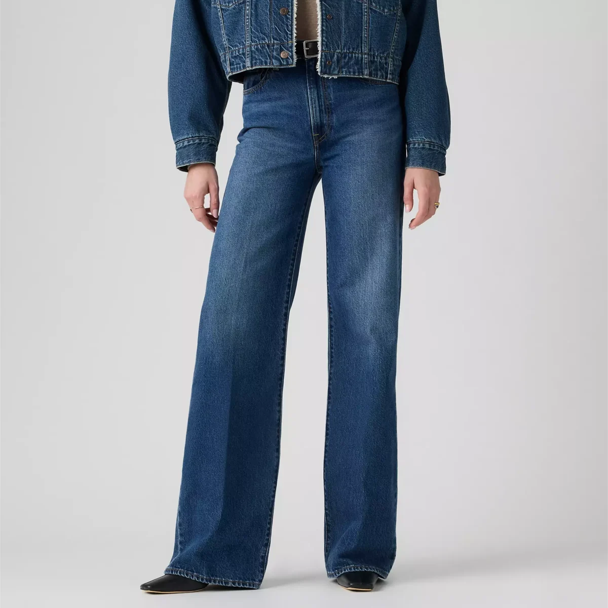 Levi's Γυναικείο Τζιν Παντελόνι RIBCAGE WIDE LEG H223 MED INDIGO