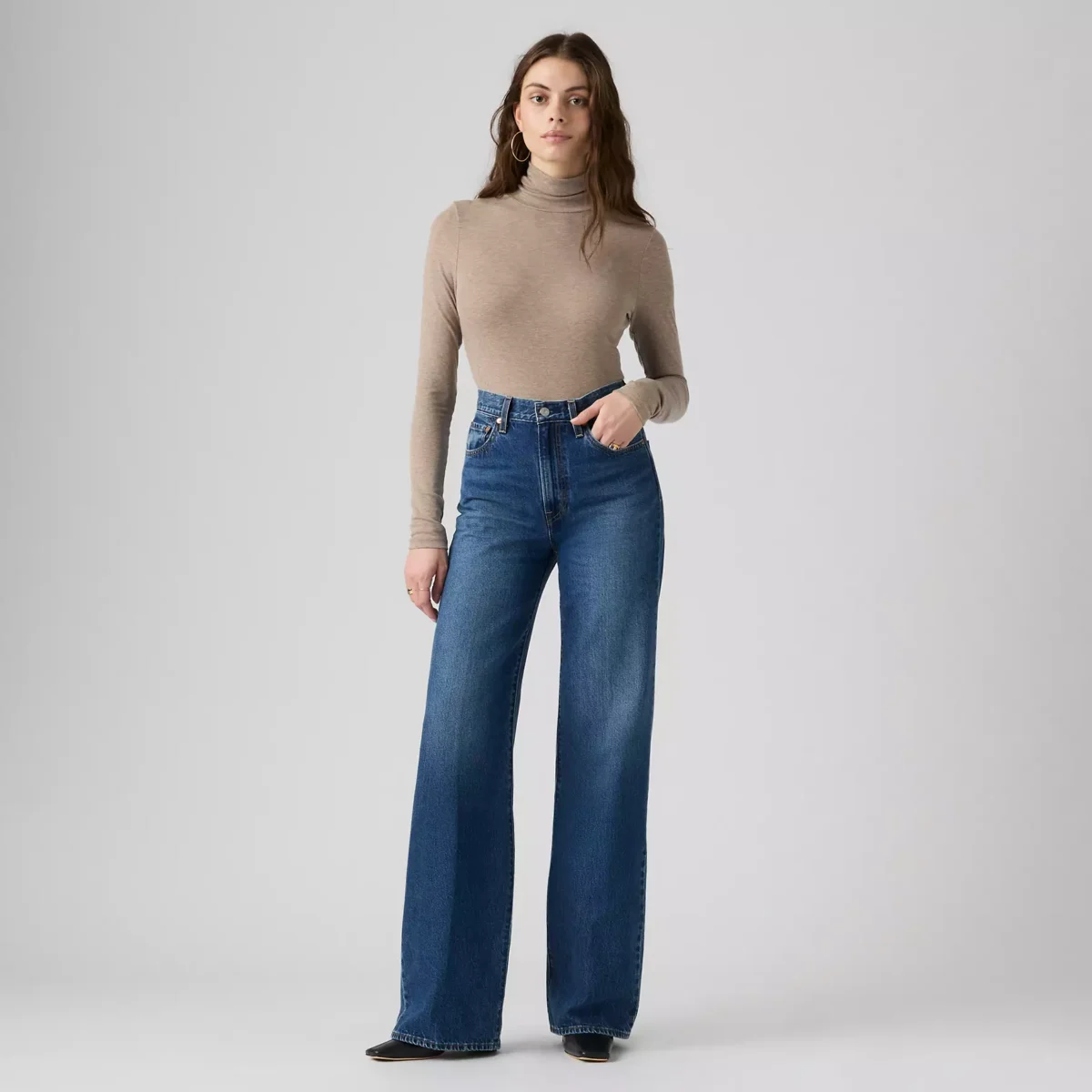 Levi's Γυναικείο Τζιν Παντελόνι RIBCAGE WIDE LEG H223 MED INDIGO