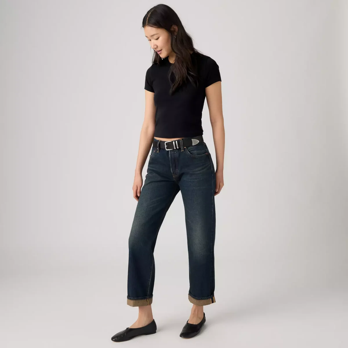 WB_A9150-0022_GLO_CM_DA Levi's Γυναικείο Τζιν Παντελόνι 501 90S ANKLE DARK INDIGO Σκούρο Μπλε