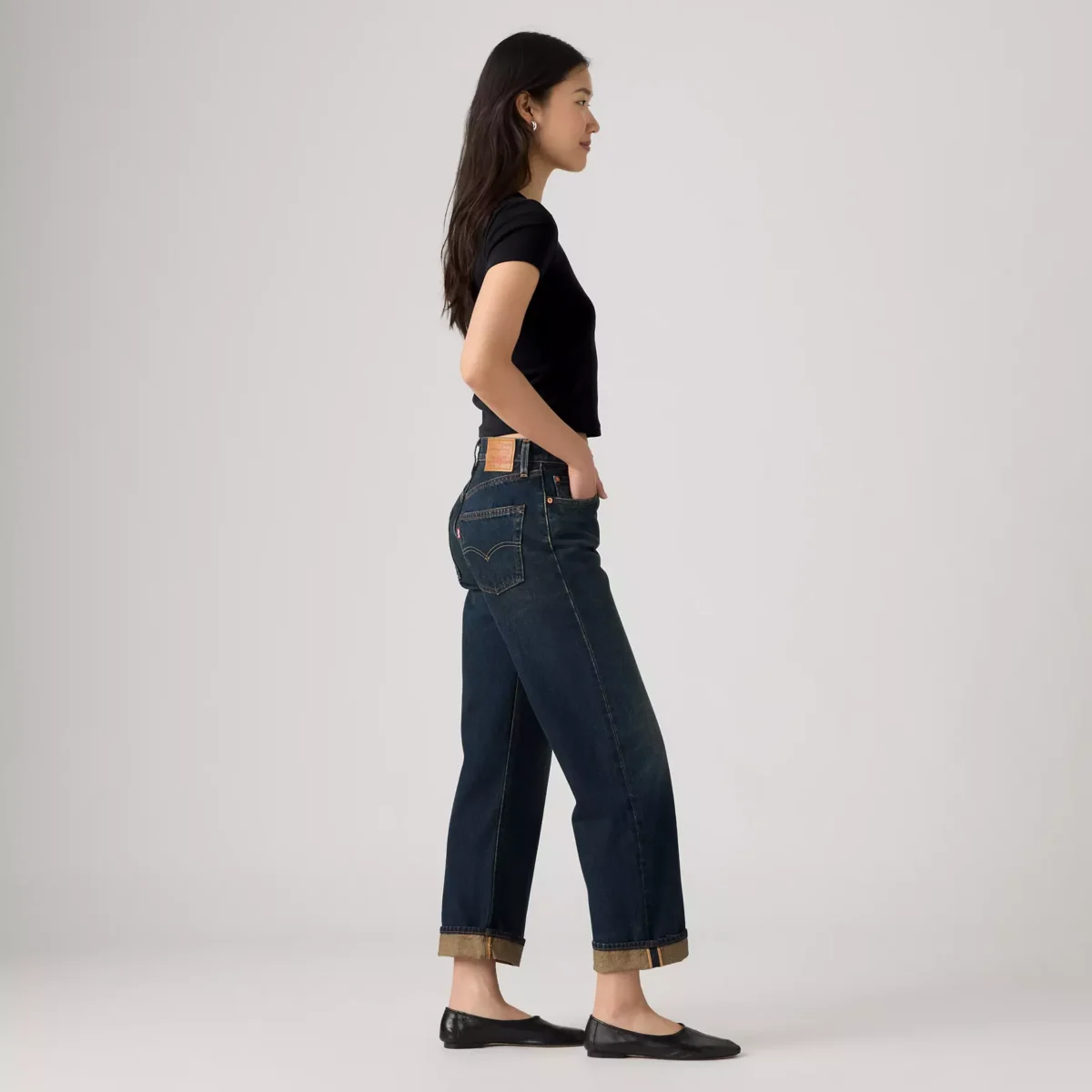 WB_A9150-0022_GLO_CM_SV Levi's Γυναικείο Τζιν Παντελόνι 501 90S ANKLE DARK INDIGO Σκούρο Μπλε