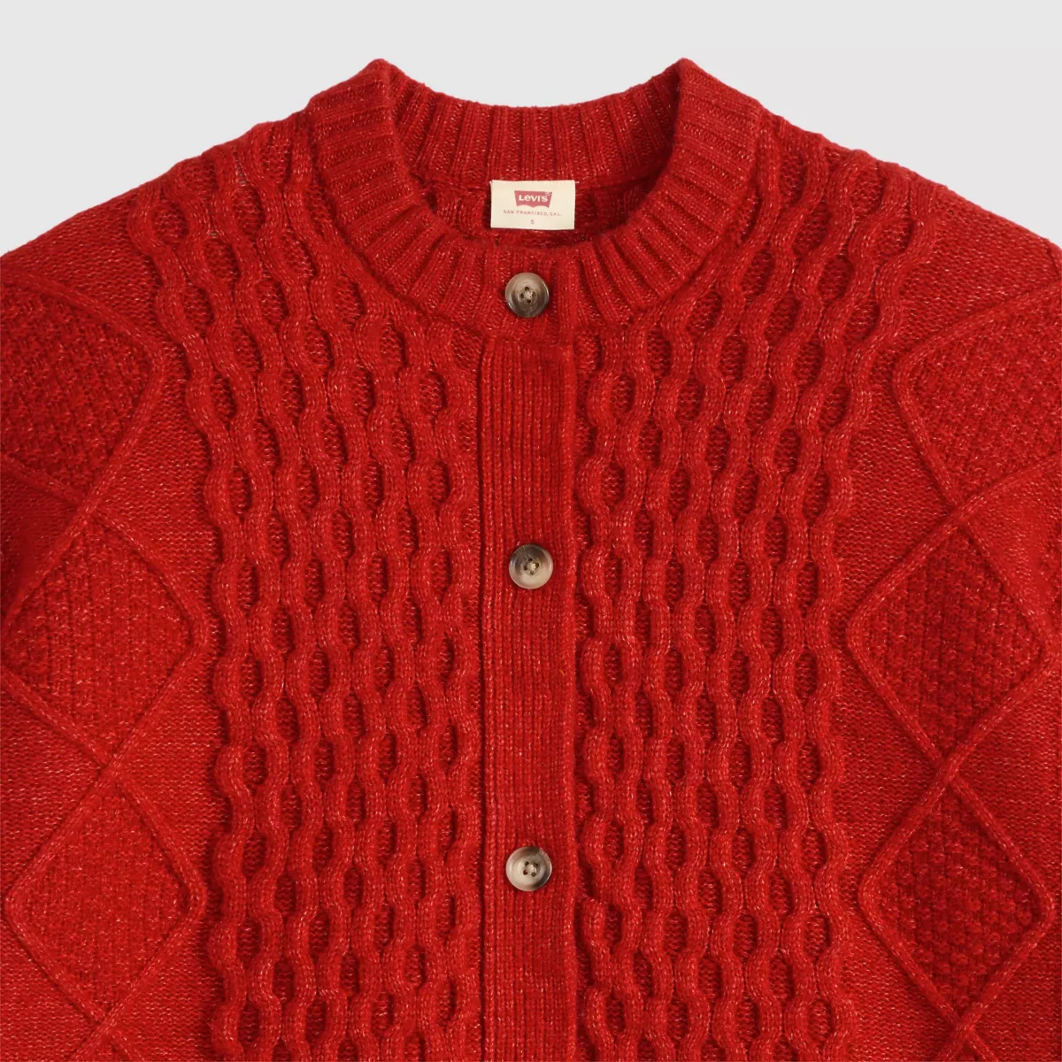 Levi's Γυναικείο Πουλόβερ CHARLOTTE CREWNECK CARDIGAN REDS Κόκκινο