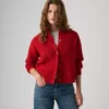 Levi's Γυναικείο Πουλόβερ CHARLOTTE CREWNECK CARDIGAN REDS Κόκκινο