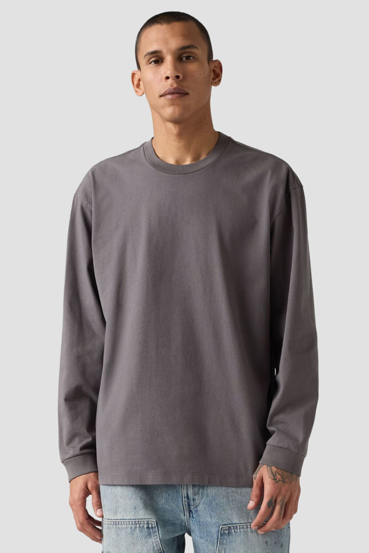 Levi's Ανδρική Μακρυμάνικη Μπλούζα LS WORKWEAR TEE GREYS Γκρι