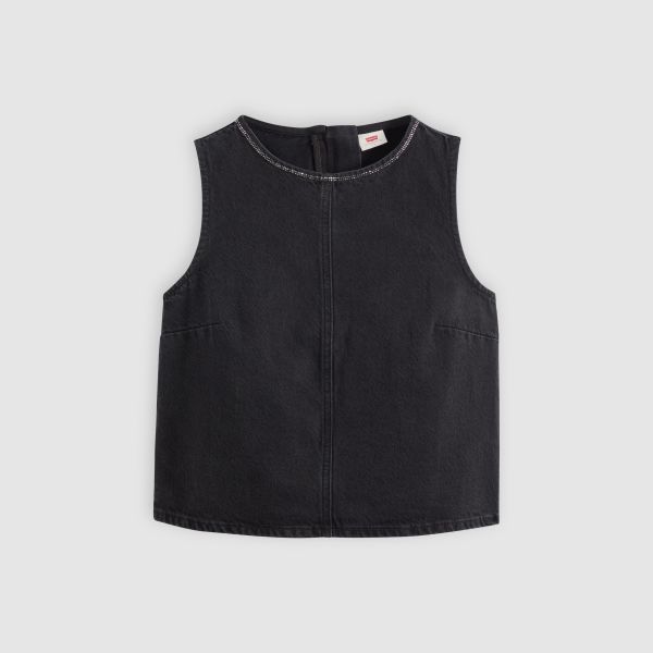 Levi's Γυναικείο Top RHINESTONE DENIM SHELL MED INDIGO Μαύρο