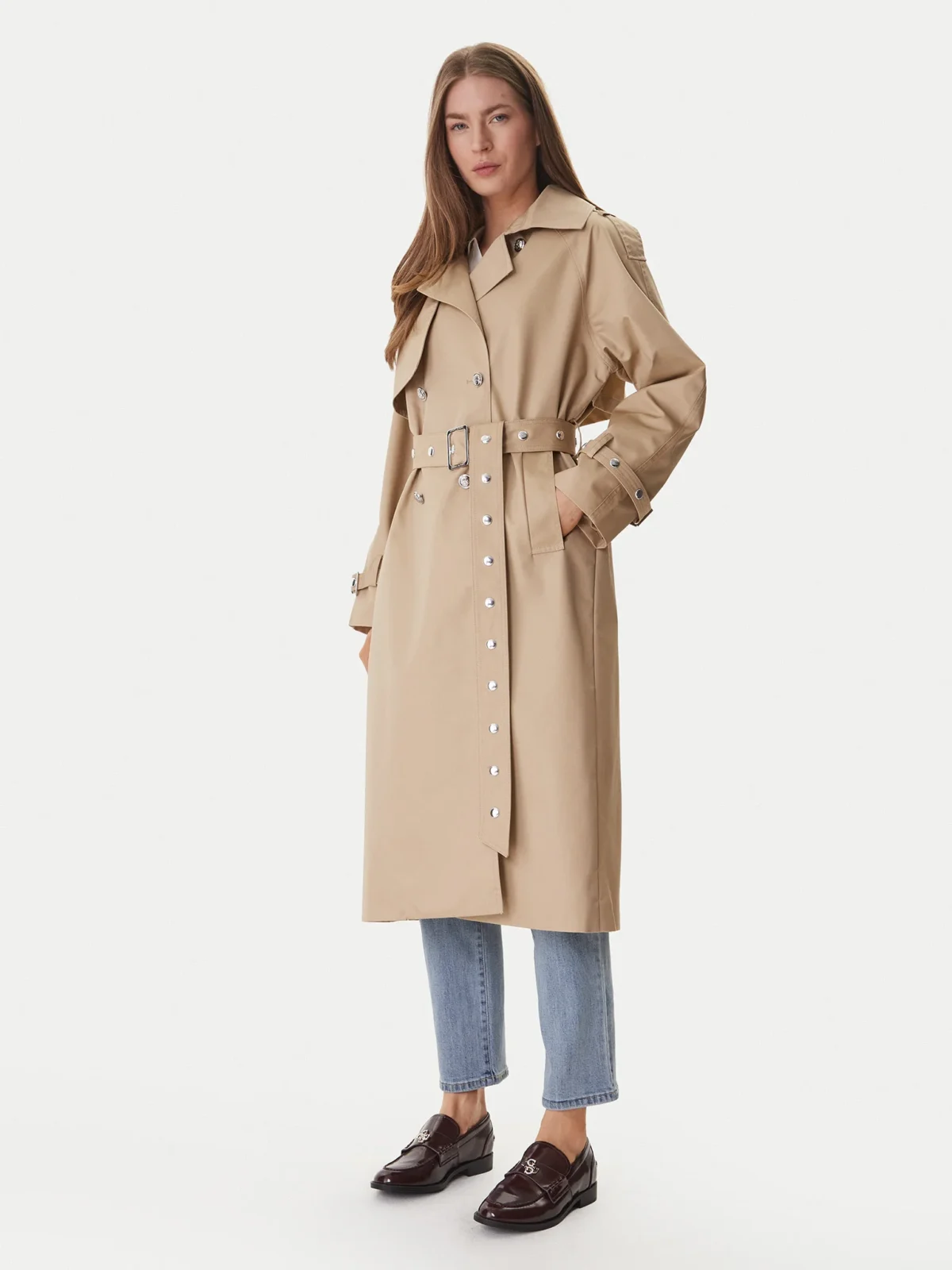 dkny-kapartina-dj6j6232-mpez-regular-fit-0000306078277 DKNY Γυναικεία Καπαρντίνα Μπεζ